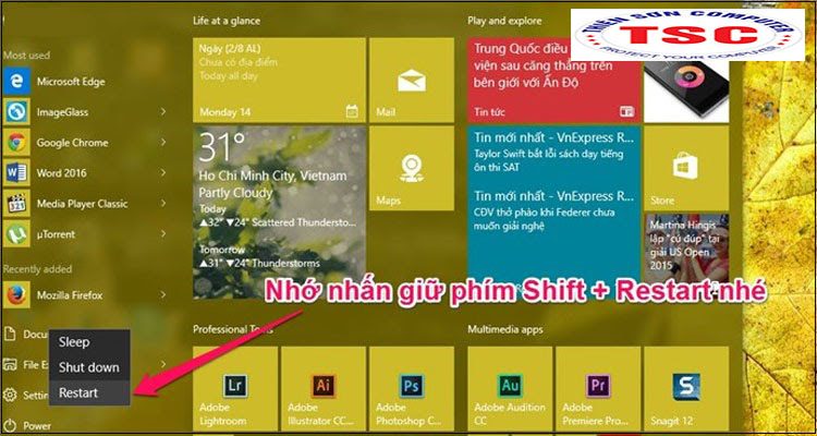 khắc phục Lỗi Undoing changes made to your computer trên Windows 10