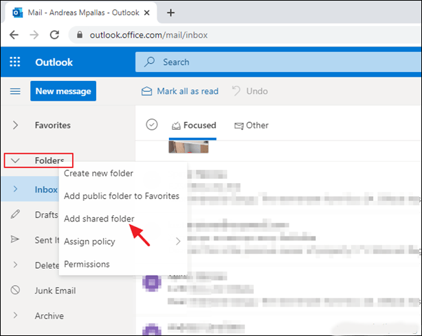 Cách mở và dùng hộp thư chung trong Outlook Web App - Outlook dễ dàng