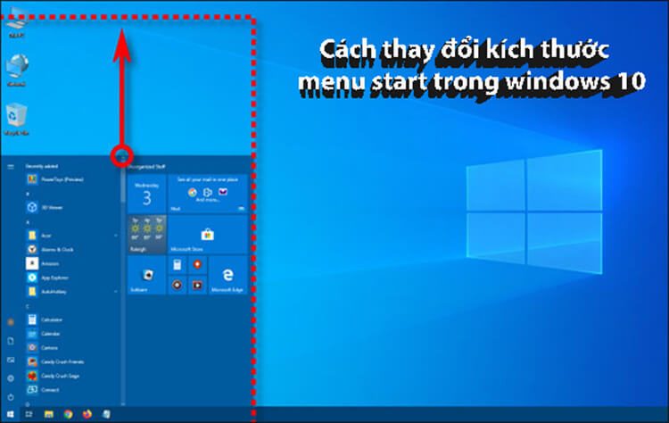 Cách thay đổi kích thước menu Start trong Windows