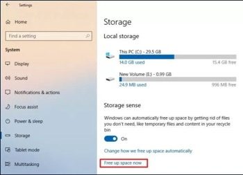 Giải phóng ổ đĩa với Storage sense trên Windows 10 đơn giản