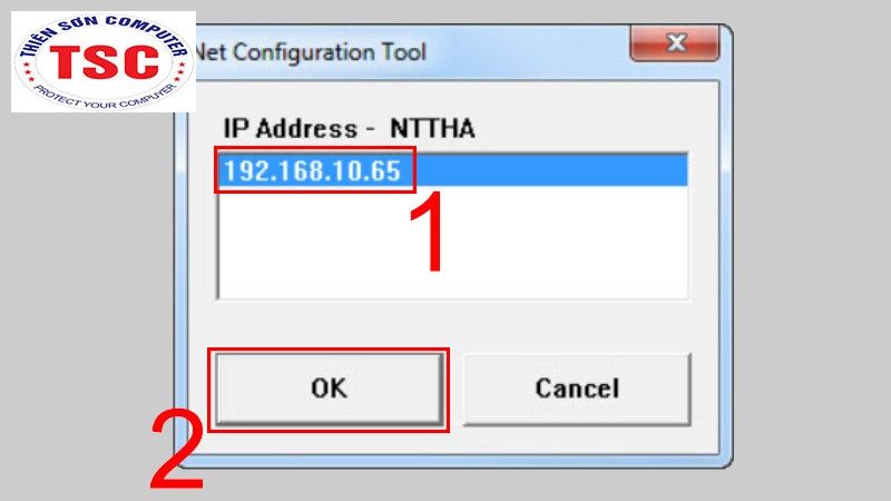 Bạn chọn địa chỉ IP này và chọn OK.