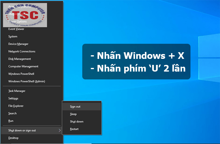 Cách tắt máy nhanh bằng bàn phím Windows 8, windows 10.