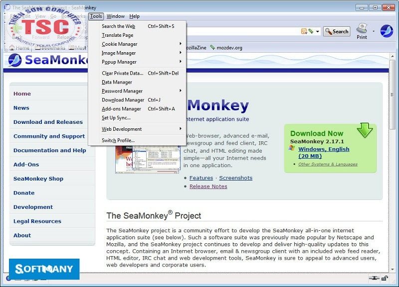 Seamonkey là trình duyệt web được phải hành bởi Mozilla