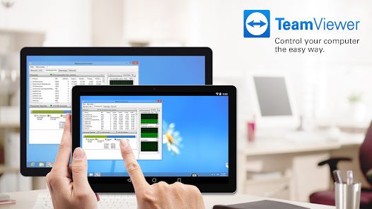 Ứng dụng phần mềm Teamviewer For Remote Control.