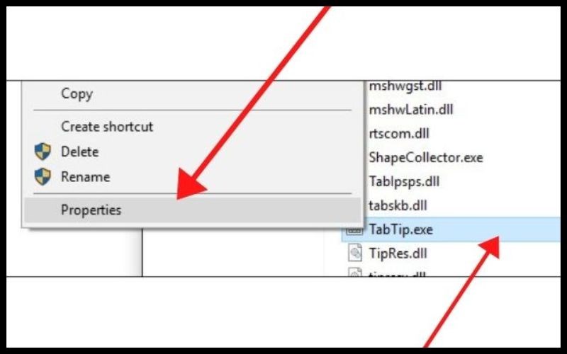 Tìm và click chuột phải vô file TabTib.exe > chọn Properties.